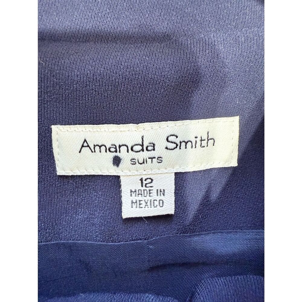 Vintage 90s Amanda Smith 2pc Pant Suit Blazer Set - navy Blue - Women’s Size 12 - Picture 14 of 17